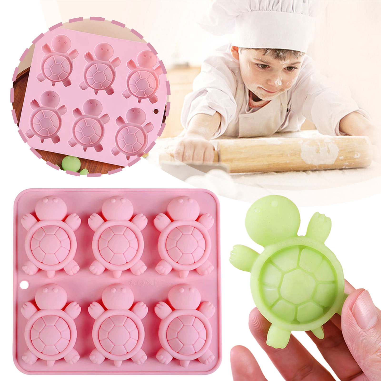 Kitchen Gadgets Baking - Turtles Ice Tray 3D Tortoises Sea