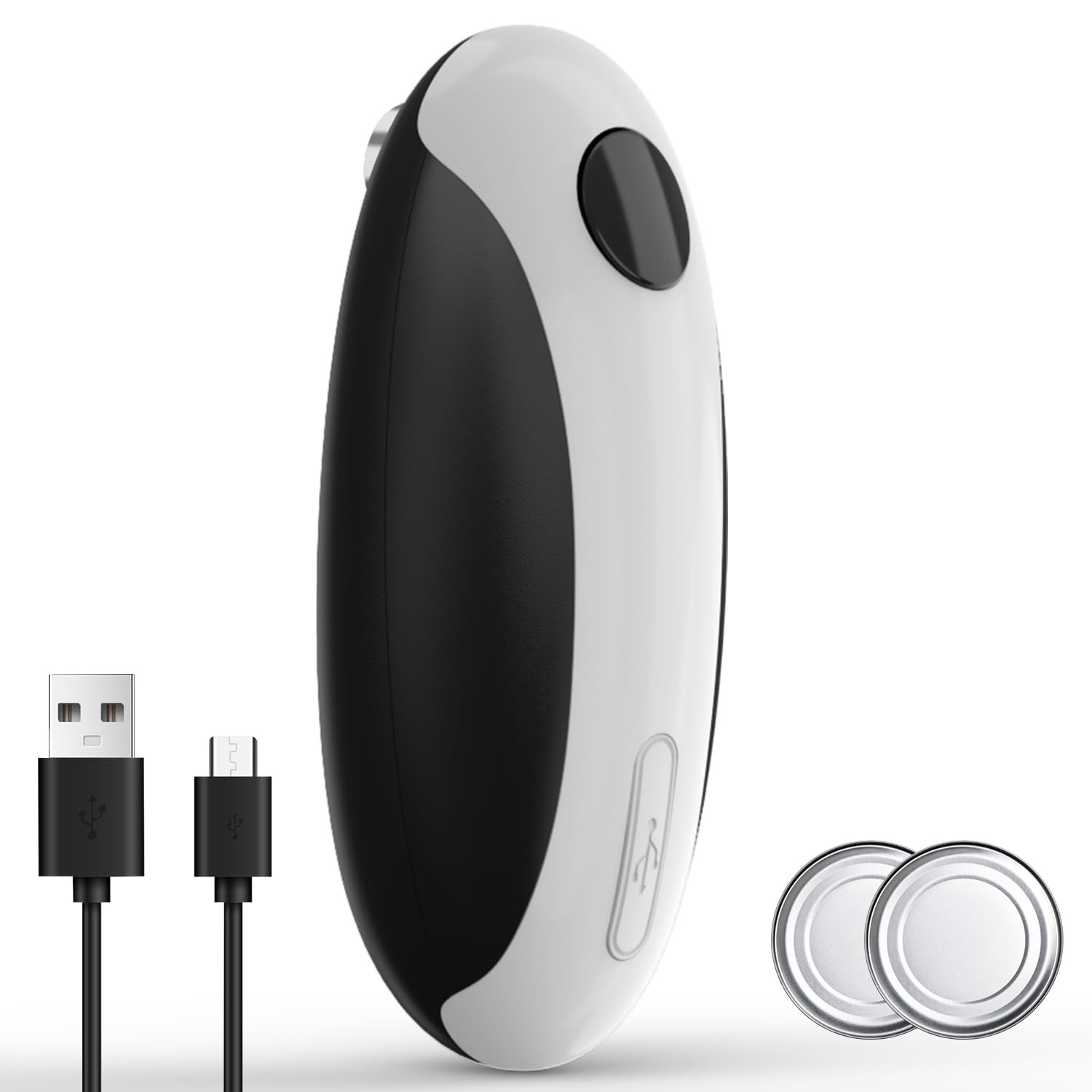 Electric Can Opener - Stainless Steel Electric Can Opener, Black