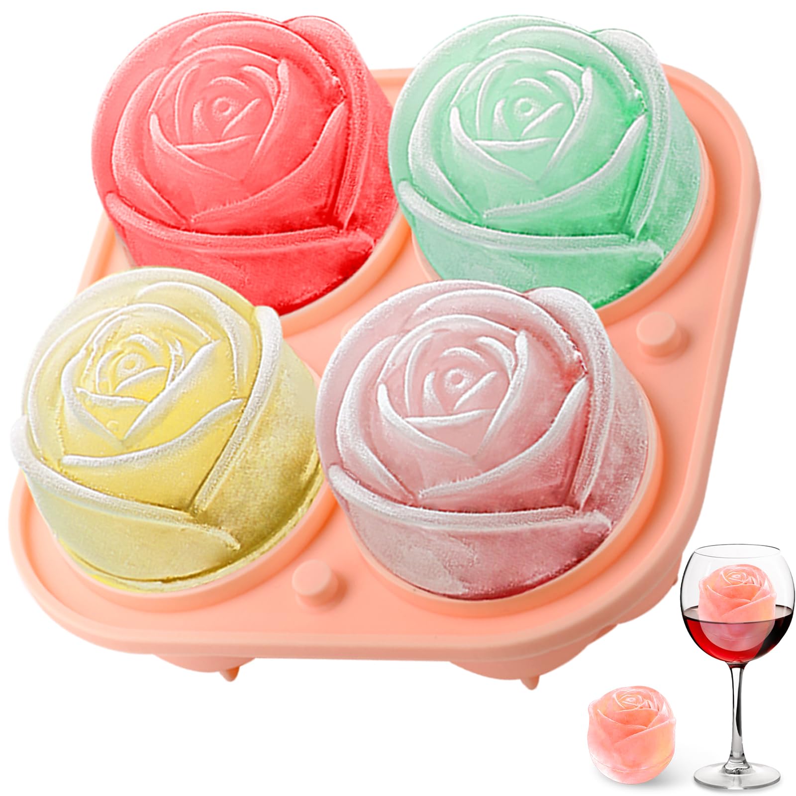 Kitchen Gadgets Wholesale - 3D Rose Silicone Ice Molds 4-Hole