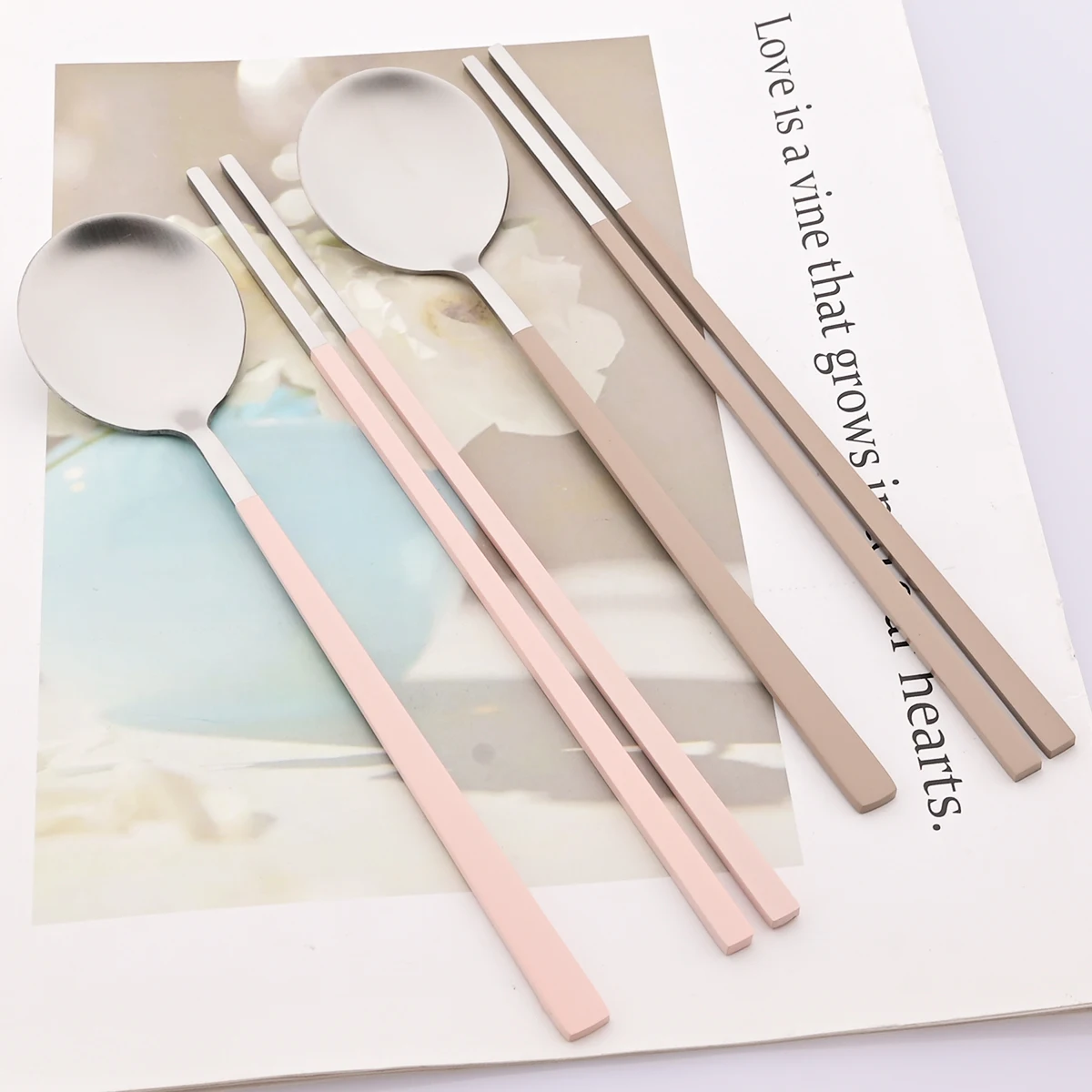 2Pcs Dinner Spoon Sushi Chopst - Kitchen Gadgets Green review and price