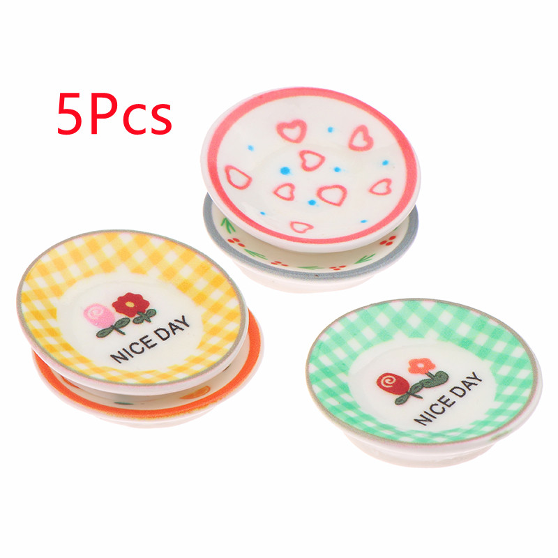 5Pcs 1/12 Dollhouse Mini Plate - Kitchen Gadgets Wholesale review and price