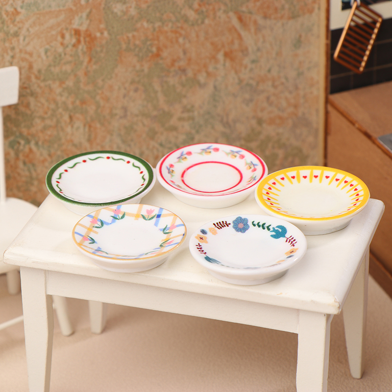 5Pcs 1/12 Dollhouse Mini Plate - Kitchen Gadgets Wholesale review and price