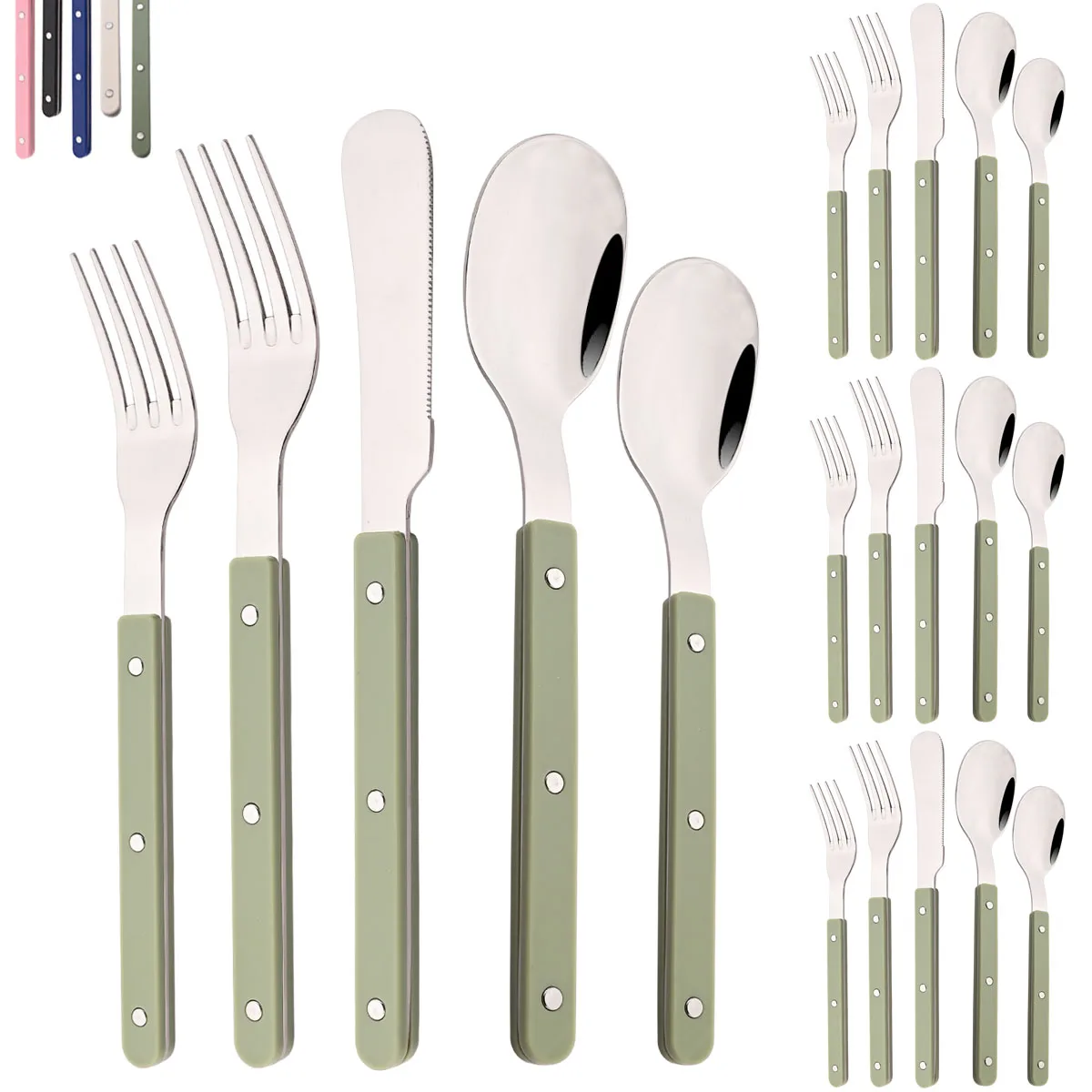 20Pcs Cutlery Set Acrylic Hand - Kitchen Gadgets Green review and price