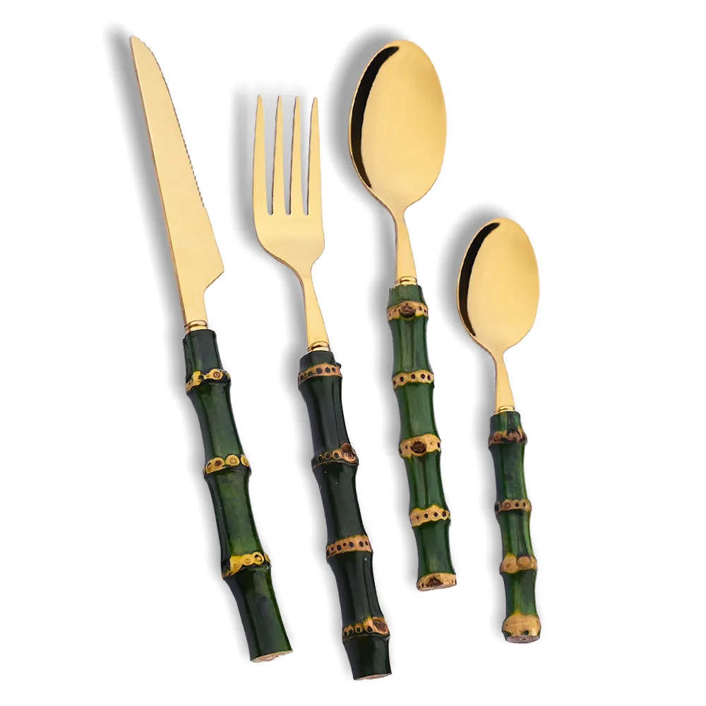 4Pcs Natural Bamboo Handle Din - Kitchen Gadgets Green review and price