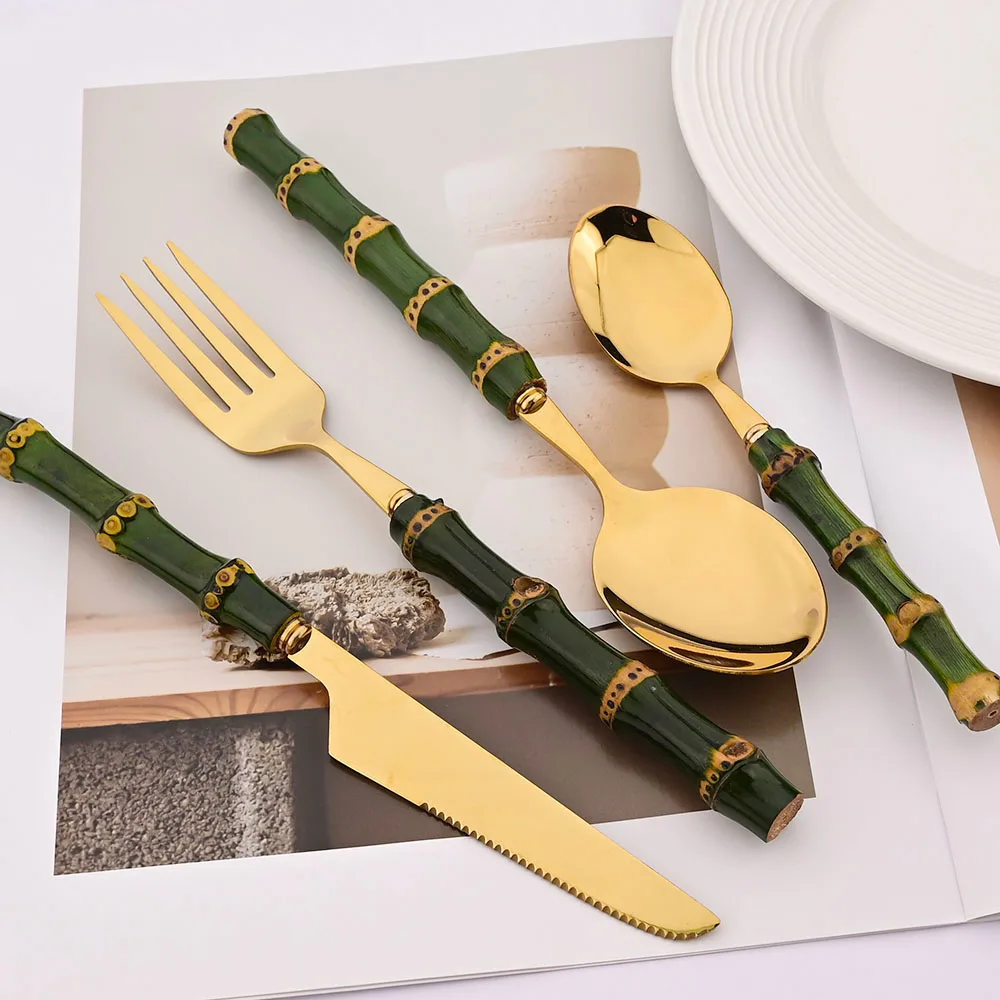 4Pcs Natural Bamboo Handle Din - Kitchen Gadgets Green review and price