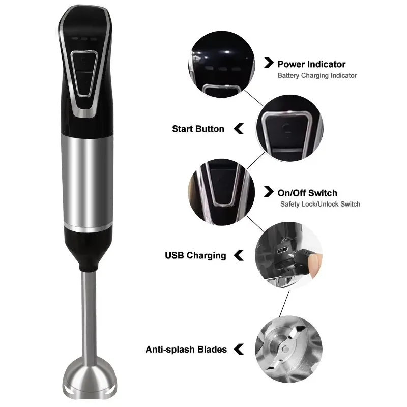Rechargeable Portable Hand Mix - Immersion Blender Stick review and price