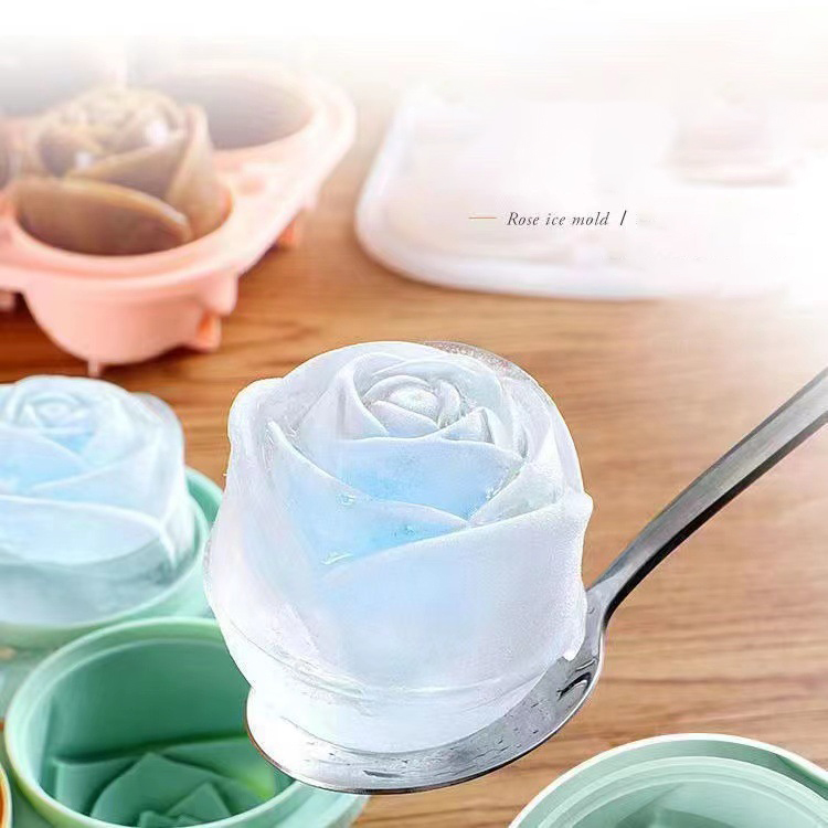 3D Rose Ice Molds 4 Holes Ice  - Kitchen Gadgets Baking review and price