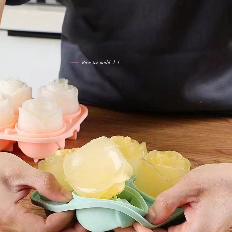 3D Rose Ice Molds 4 Holes Ice  - Kitchen Gadgets Baking review and price