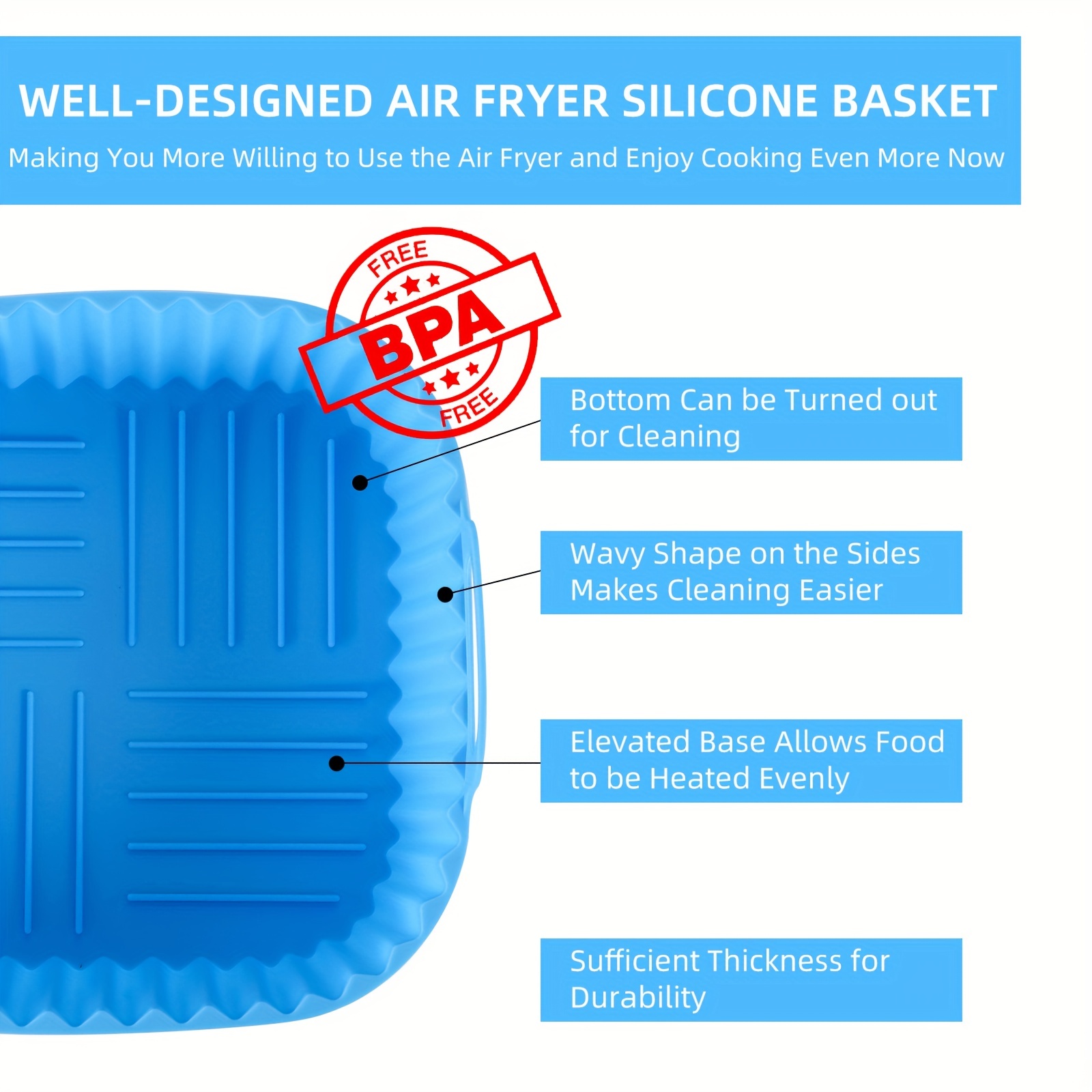 1 square silicone air fryer li - Kitchen Gadgets Baking review and price