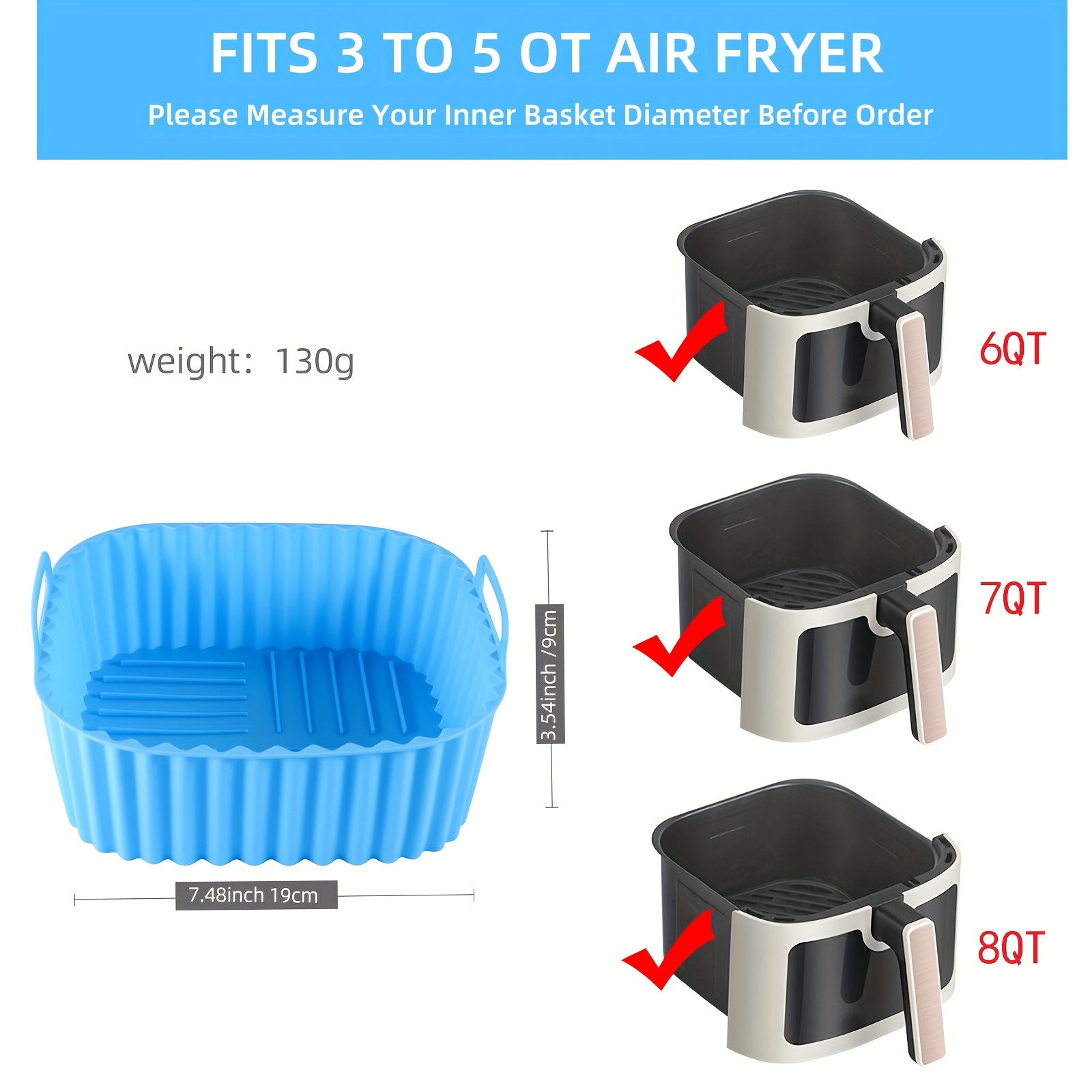 1 square silicone air fryer li - Kitchen Gadgets Baking review and price